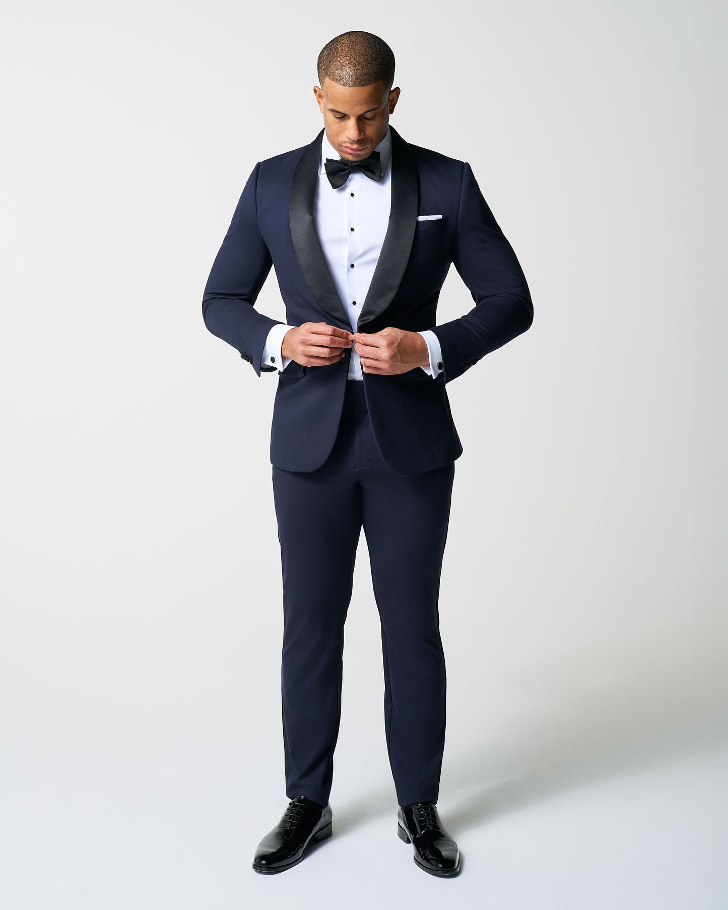 Athletic Fit Stretch Tuxedo Jacket - Navy with Shawl Lapel | State & Liberty Suits|Blazers