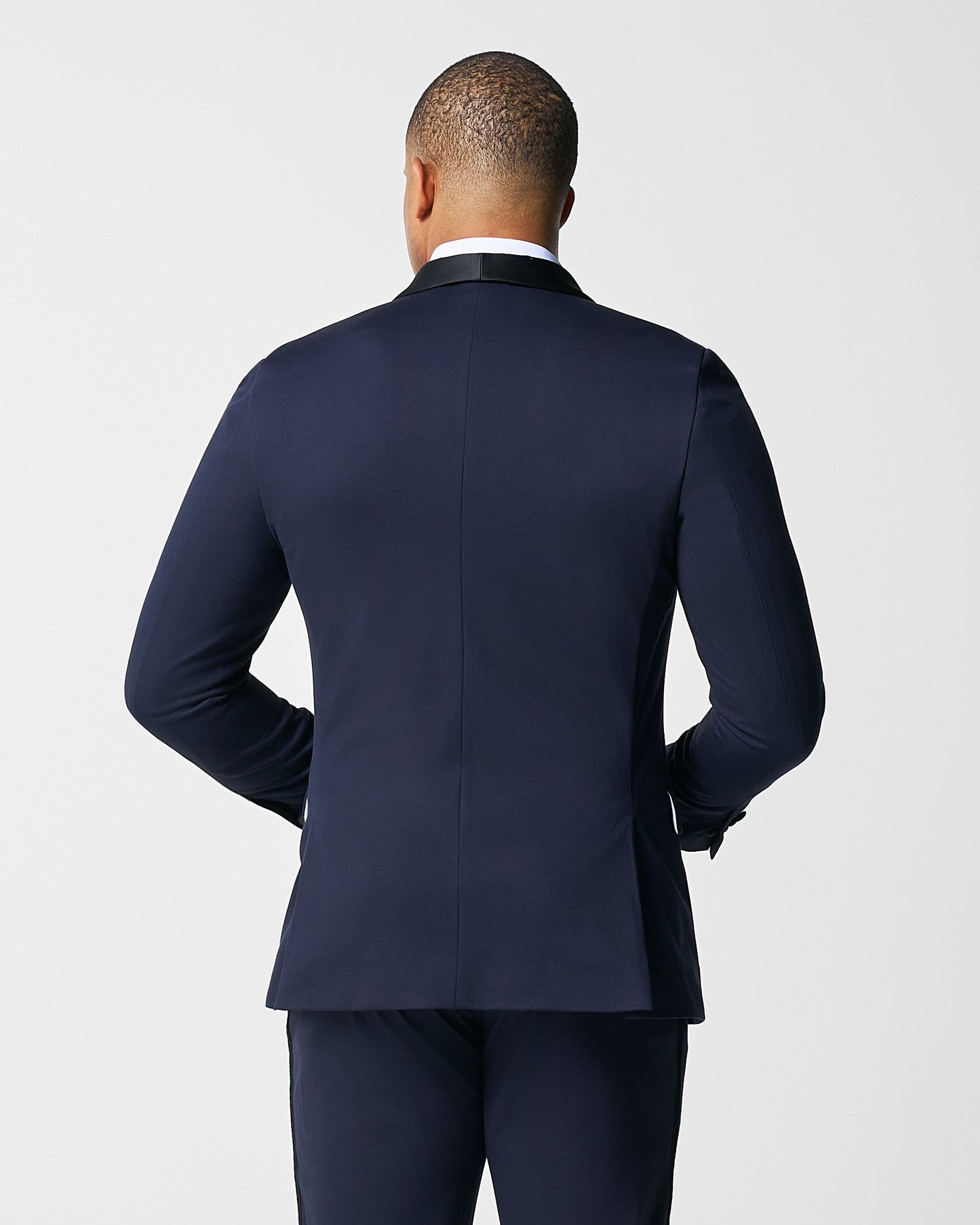 Athletic Fit Stretch Tuxedo Jacket - Navy with Shawl Lapel | State & Liberty Suits|Blazers