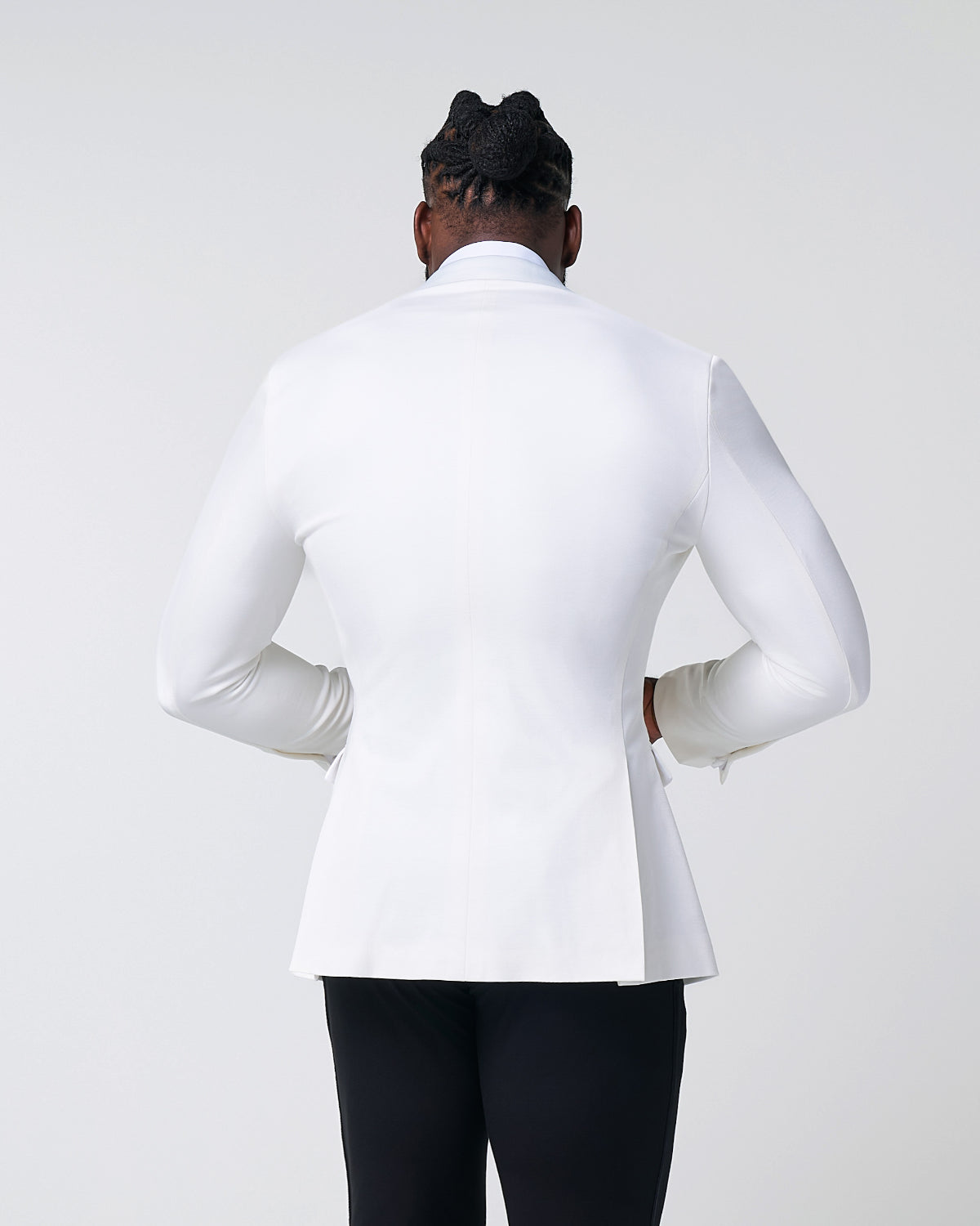 Athletic Fit Stretch Tuxedo Jacket - Solid Cream with White Shawl Lape | State & Liberty Suits|Blazers