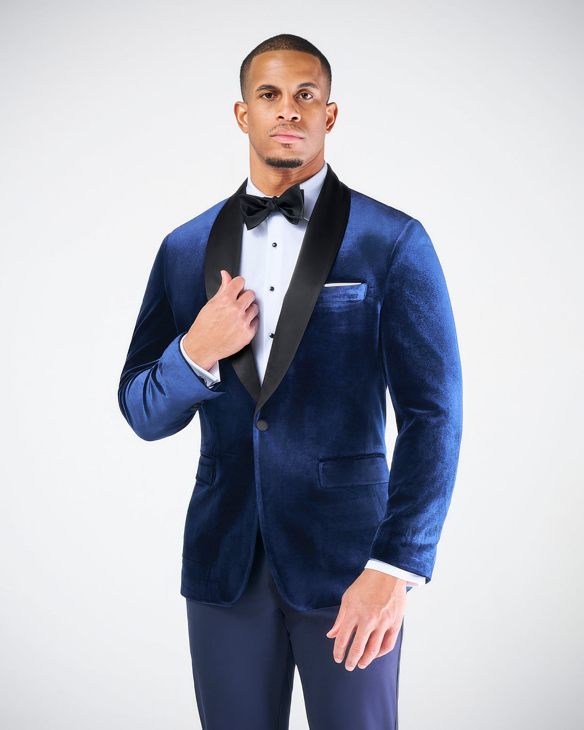 Athletic Fit Stretch Tuxedo Jacket - Blue Velvet | State & Liberty Suits|Blazers