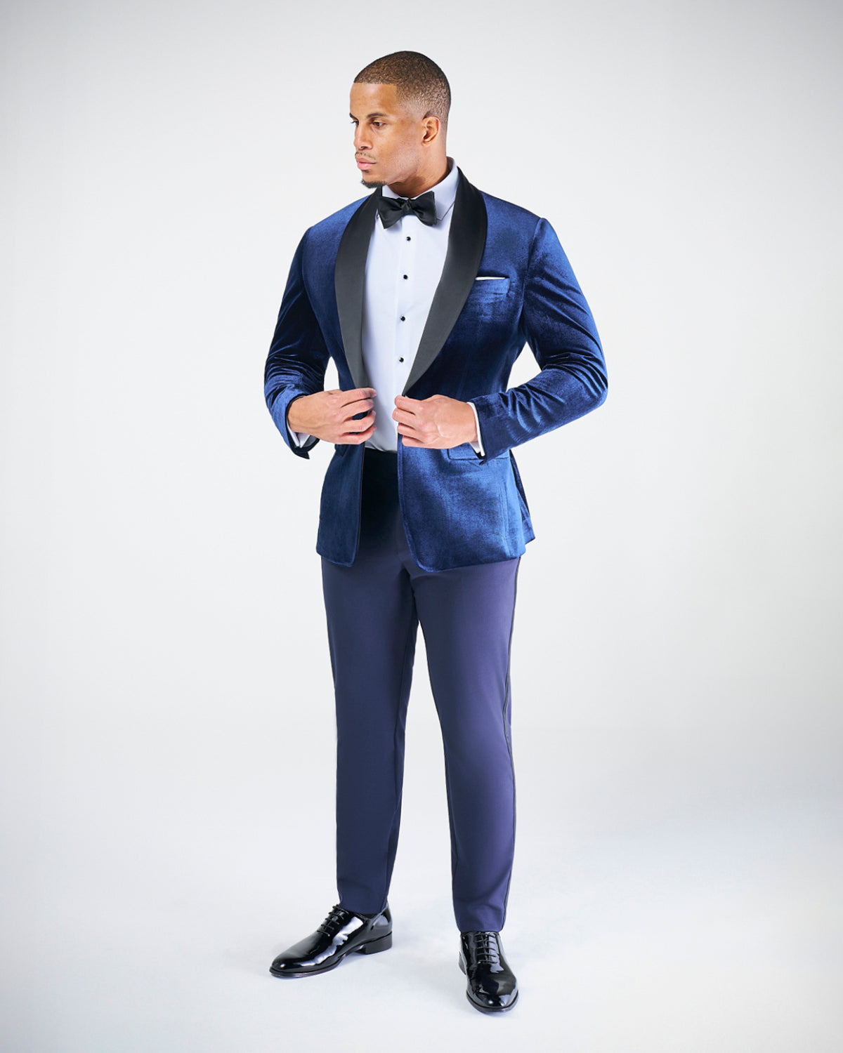 Athletic Fit Stretch Tuxedo Jacket - Blue Velvet | State & Liberty Suits|Blazers