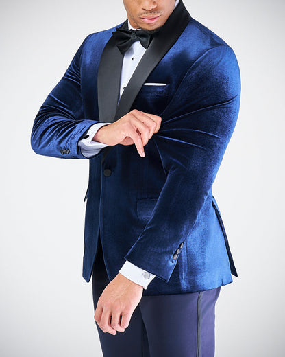 Athletic Fit Stretch Tuxedo Jacket - Blue Velvet | State & Liberty Suits|Blazers