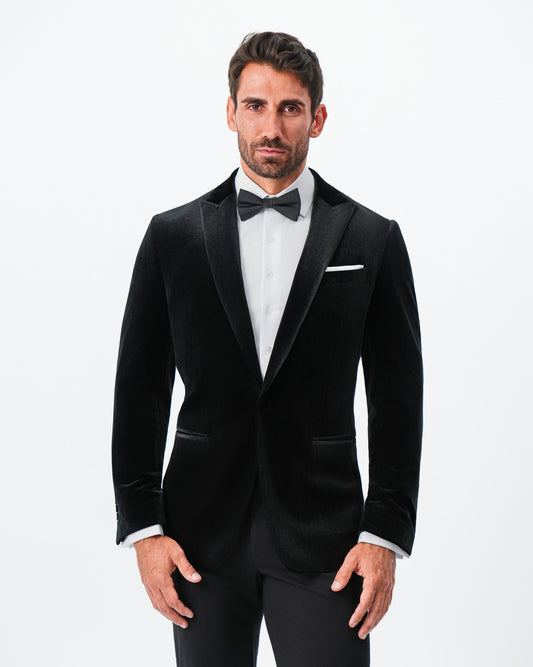 Tuxedo Jacket - Black Velvet with Peak Lapel | State & Liberty Suits|Blazers