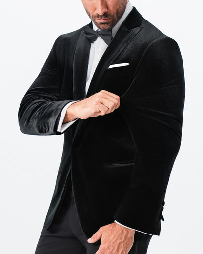Tuxedo Jacket - Black Velvet with Peak Lapel | State & Liberty Suits|Blazers