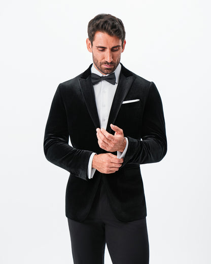 Tuxedo Jacket - Black Velvet with Peak Lapel | State & Liberty Suits|Blazers