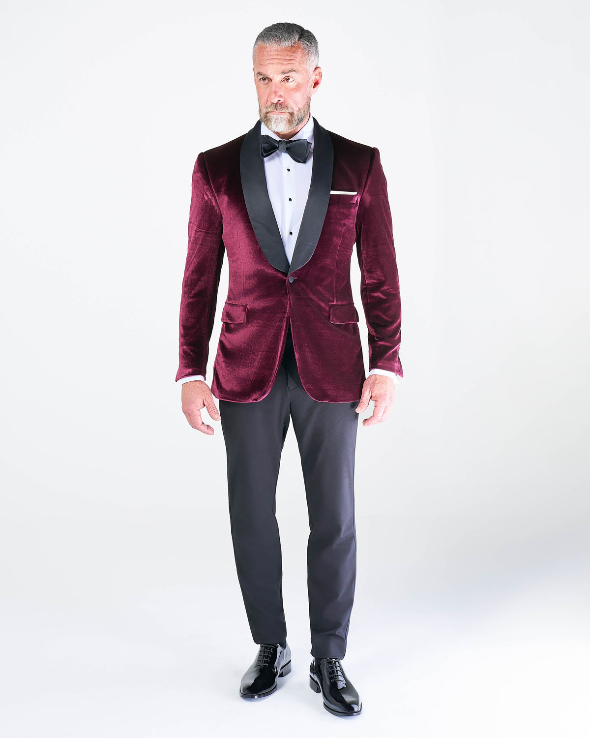 Athletic Fit Stretch Tuxedo Jacket - Maroon Velvet | State & Liberty Suits|Blazers