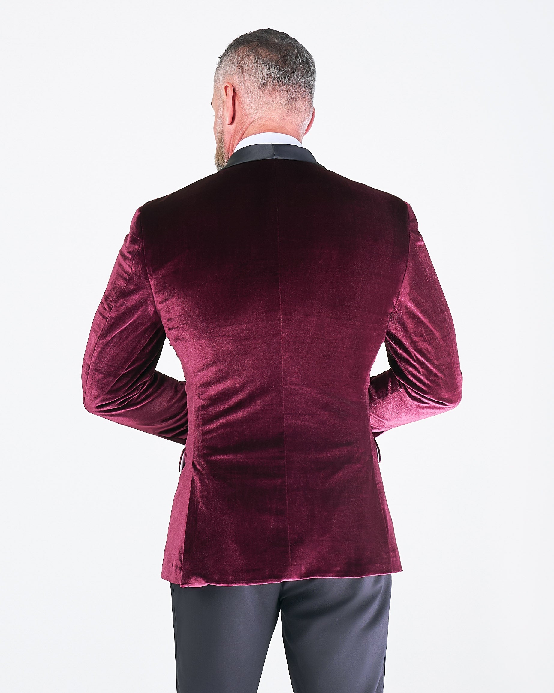 Athletic Fit Stretch Tuxedo Jacket - Maroon Velvet | State & Liberty Suits|Blazers