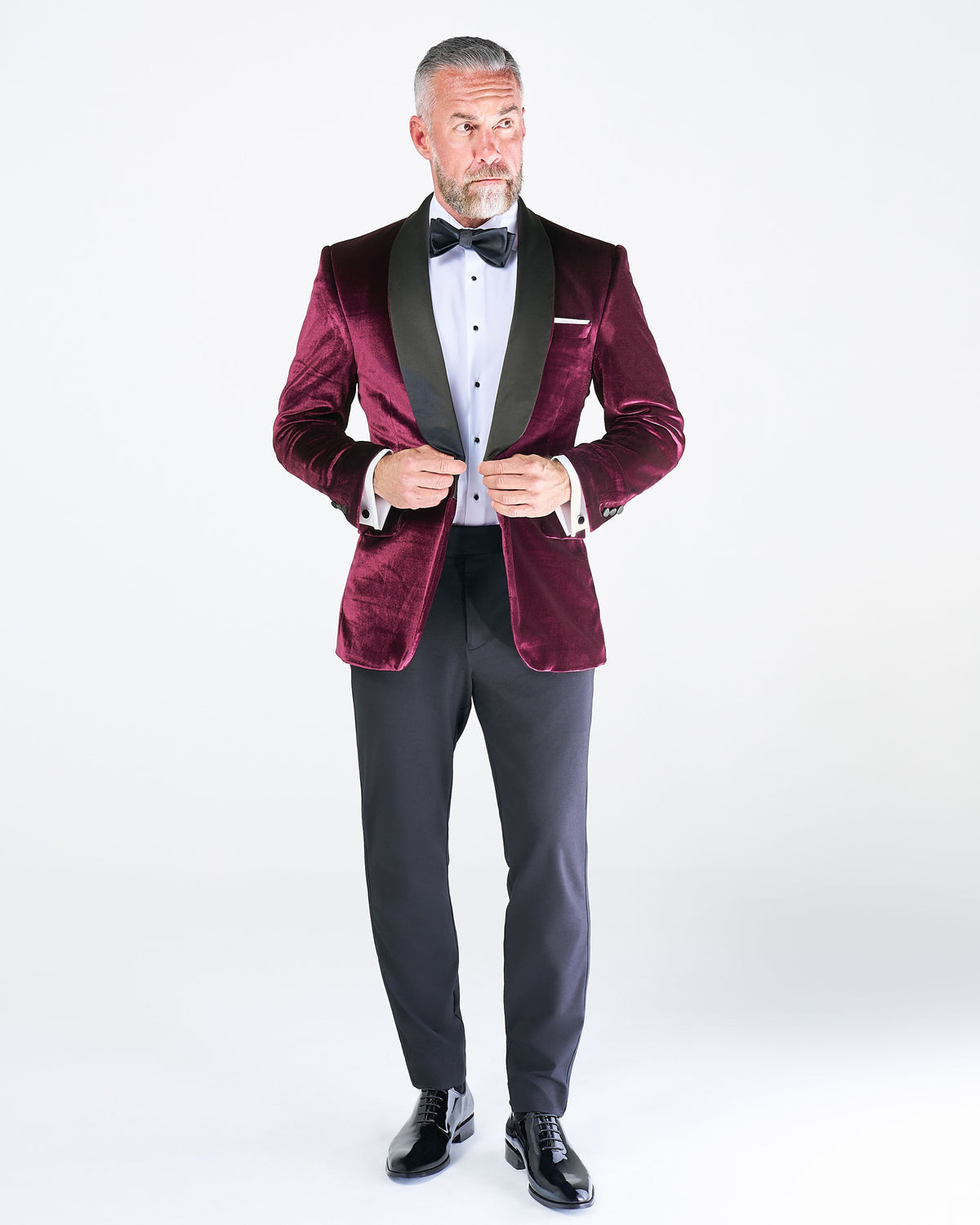 Athletic Fit Stretch Tuxedo Jacket - Maroon Velvet | State & Liberty Suits|Blazers