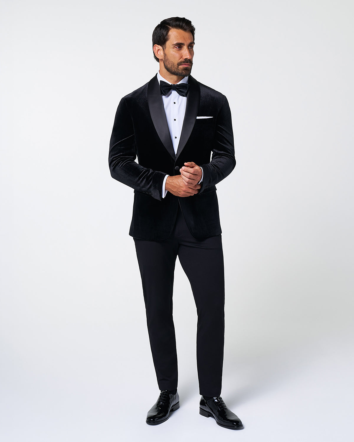 Athletic Fit Stretch Tuxedo Jacket - Black Velvet | State & Liberty Suits|Blazers
