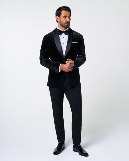 Athletic Fit Stretch Tuxedo Jacket - Black Velvet | State & Liberty Suits|Blazers