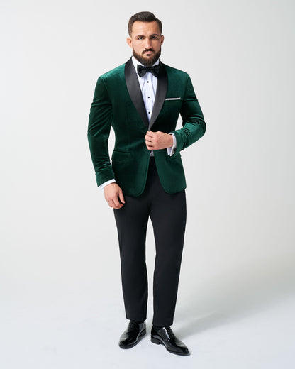 Athletic Fit Stretch Tuxedo Jacket - Green Velvet | State & Liberty Suits|Blazers