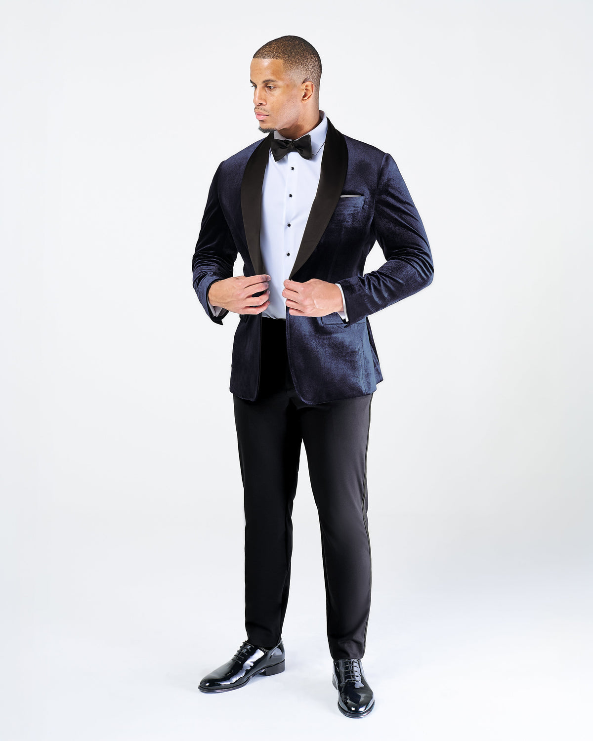 Athletic Fit Stretch Tuxedo Jacket - Navy Velvet | State & Liberty Suits|Blazers