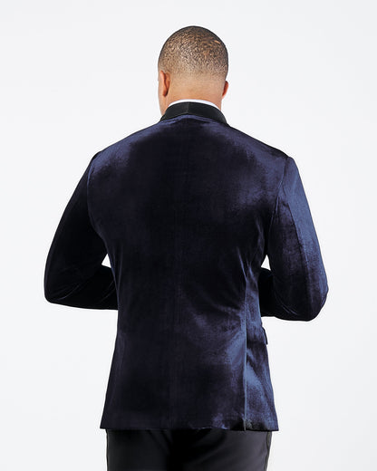 Athletic Fit Stretch Tuxedo Jacket - Navy Velvet | State & Liberty Suits|Blazers