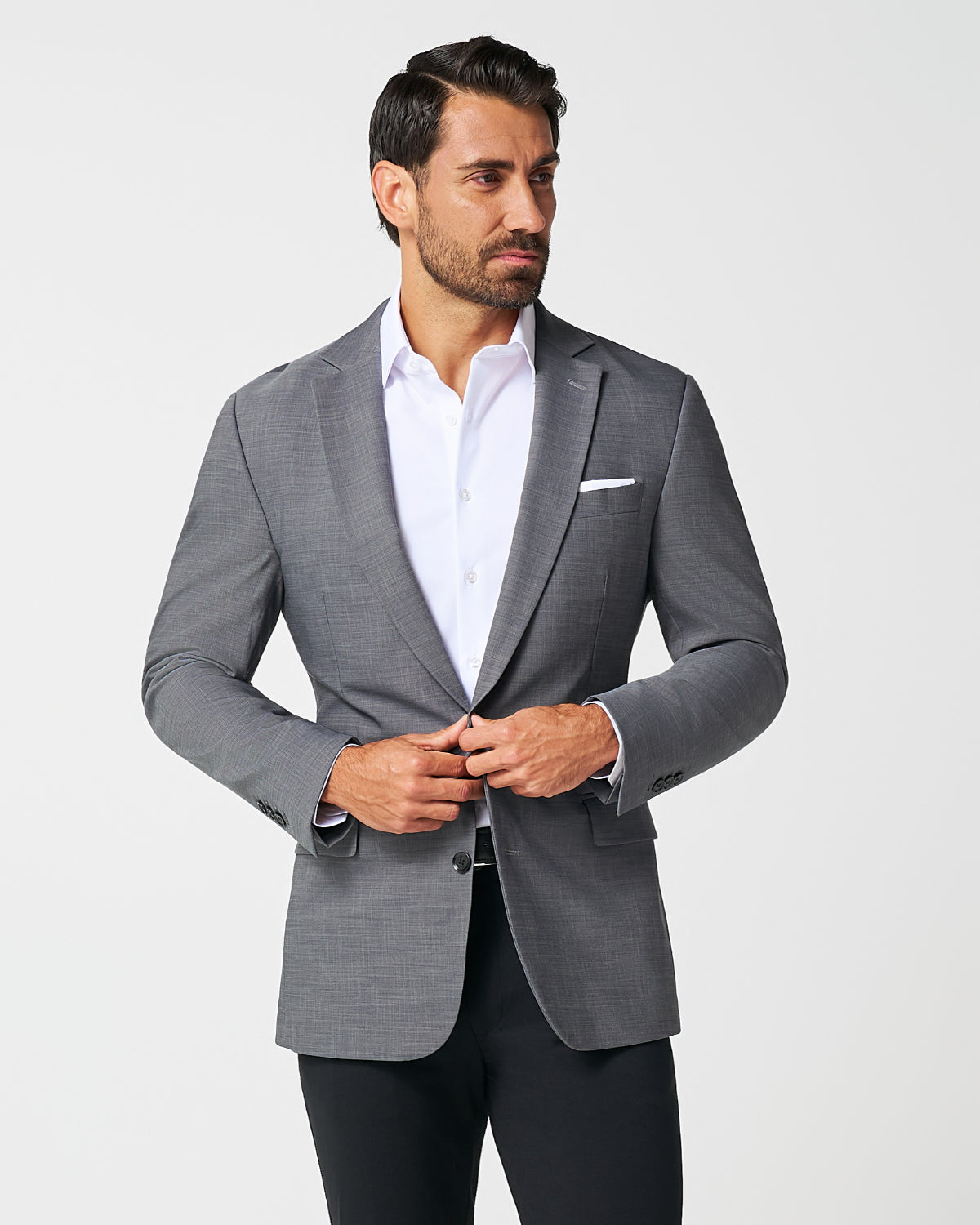 Athletic Fit Stretch Blazer - Heathered Grey | State & Liberty Suits|Blazers