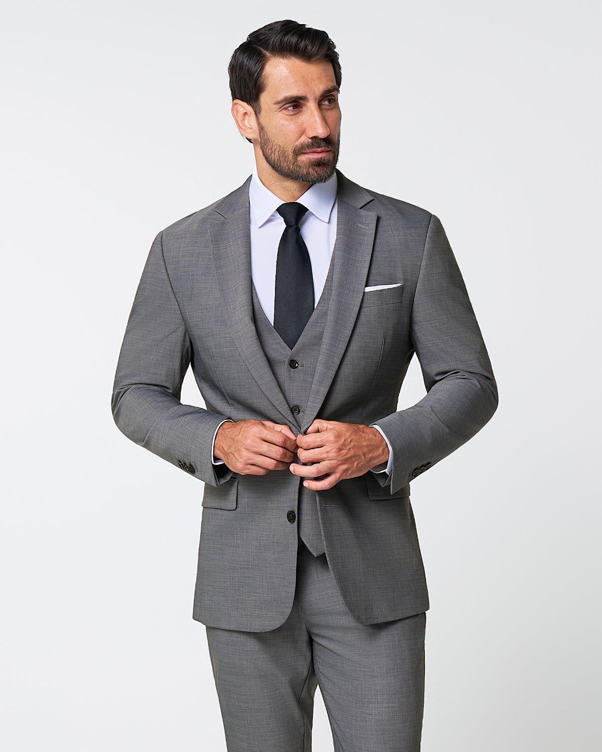 Athletic Fit Stretch Blazer - Heathered Grey | State & Liberty Suits|Blazers