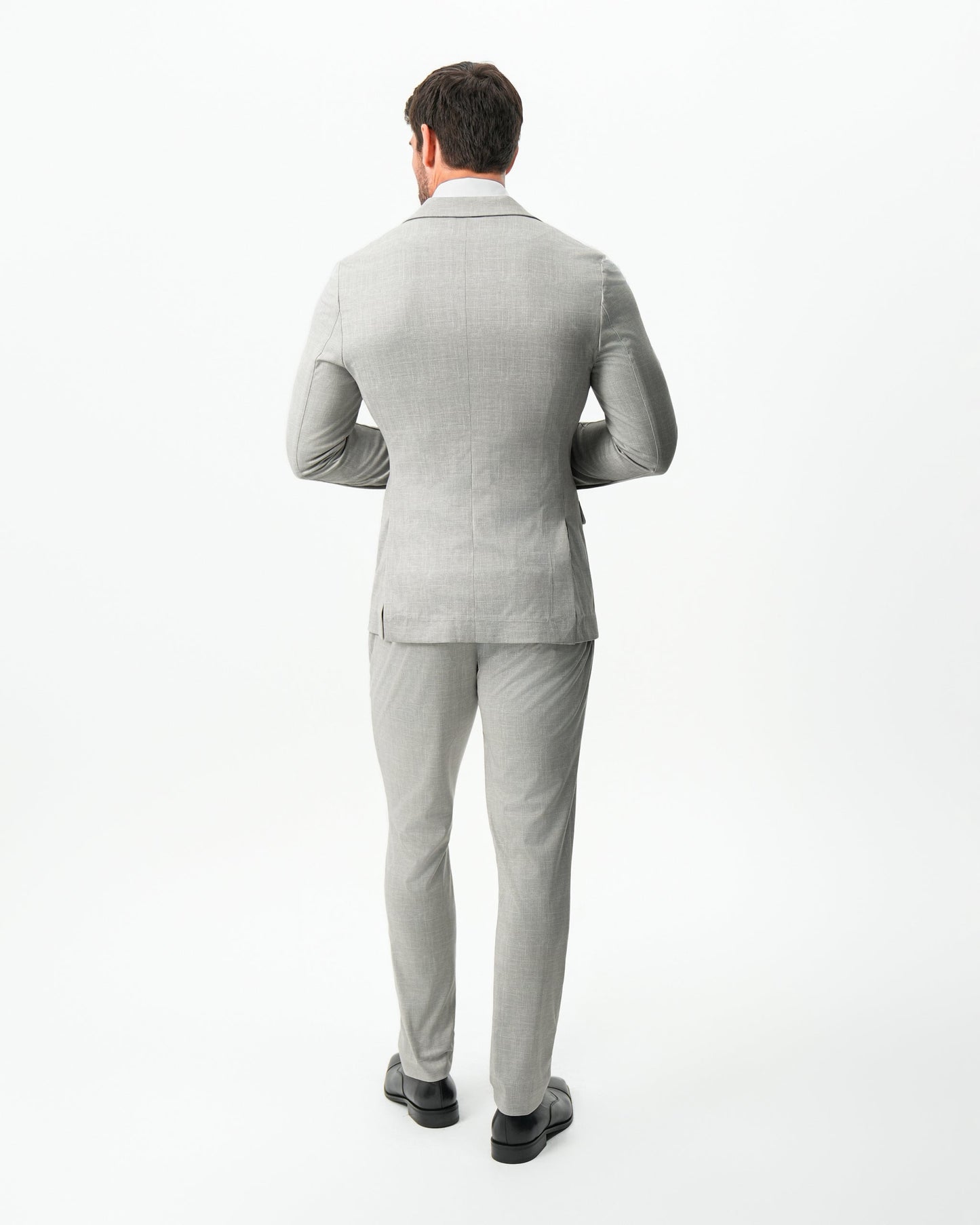 Athletic Fit Stretch Blazer - Unstructured Stone Crosshatch | State & Liberty Suits|Blazers