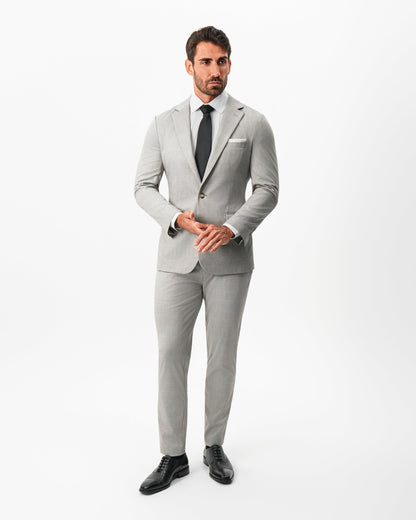 Athletic Fit Stretch Blazer - Unstructured Stone Crosshatch | State & Liberty Suits|Blazers