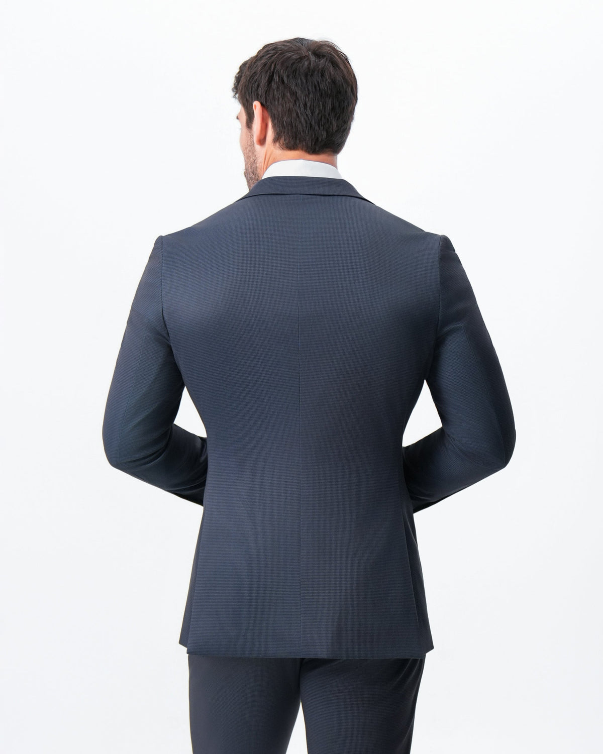 Athletic Fit Stretch Blazer - Navy & Black Mini Houndstooth | State & Liberty Suits|Blazers