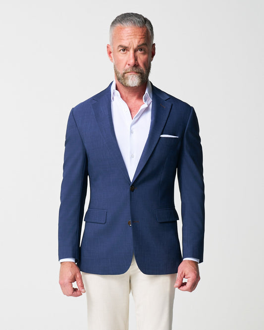 Athletic Fit Stretch Blazer - Heathered Navy | State & Liberty Suits|Blazers