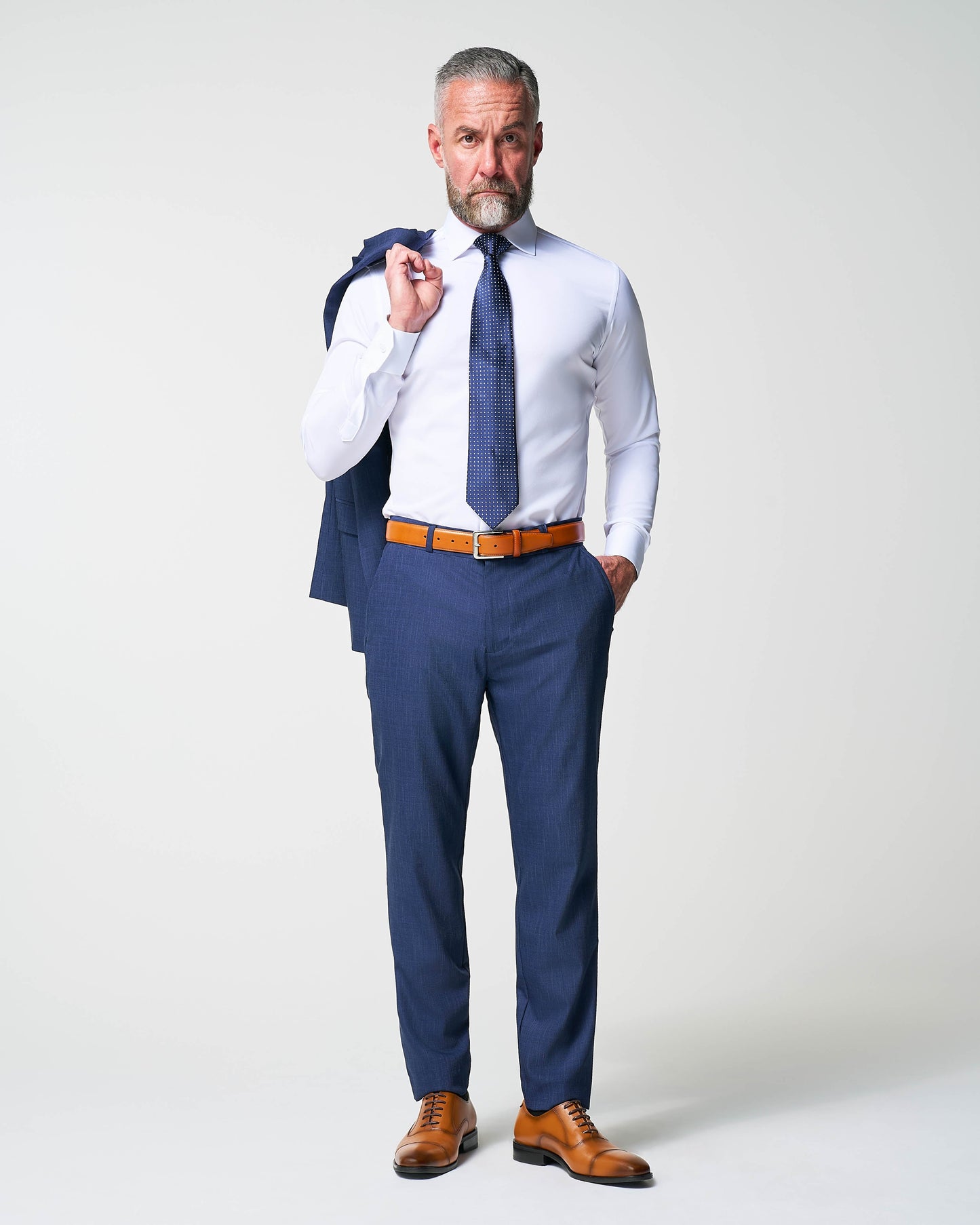 Athletic Fit Stretch Blazer - Heathered Navy | State & Liberty Suits|Blazers