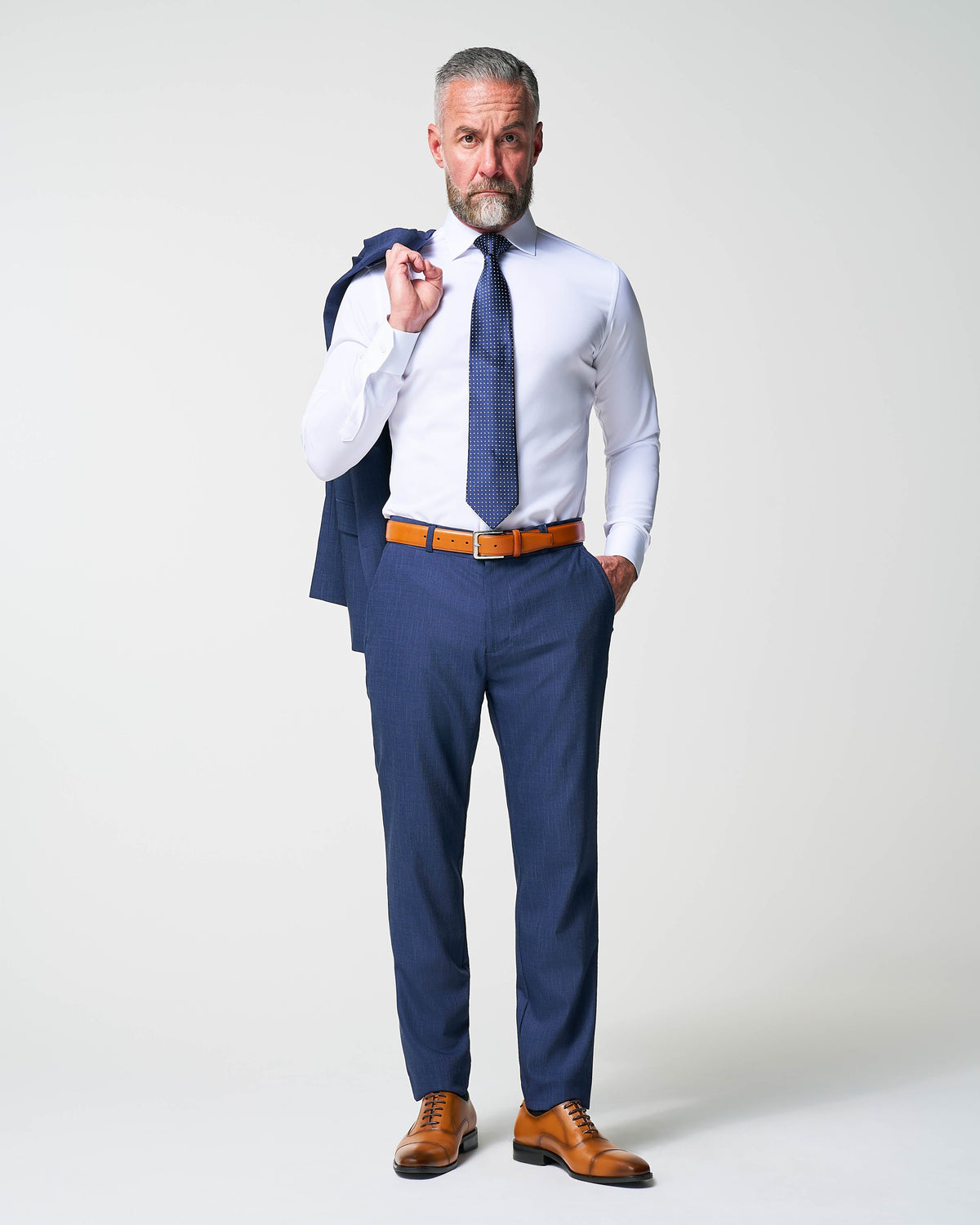 Athletic Fit Stretch Blazer - Heathered Navy | State & Liberty Suits|Blazers