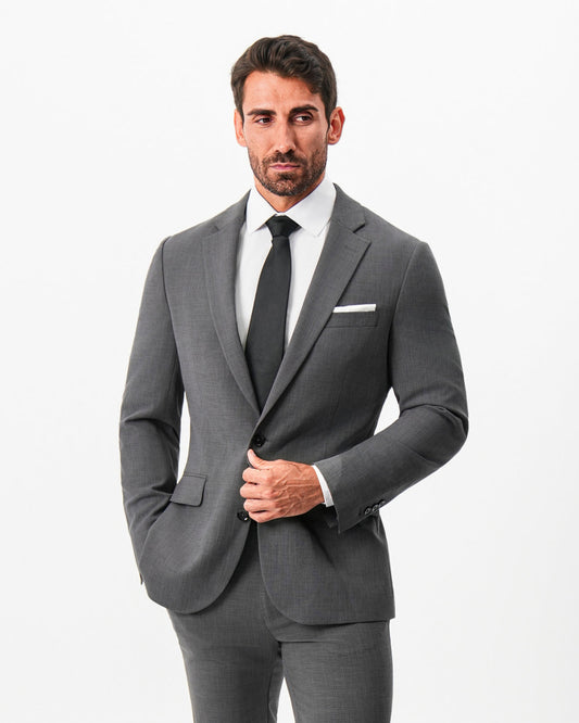 Athletic Fit Stretch Blazer - Dark Grey Crosshatch | State & Liberty Suits|Blazers
