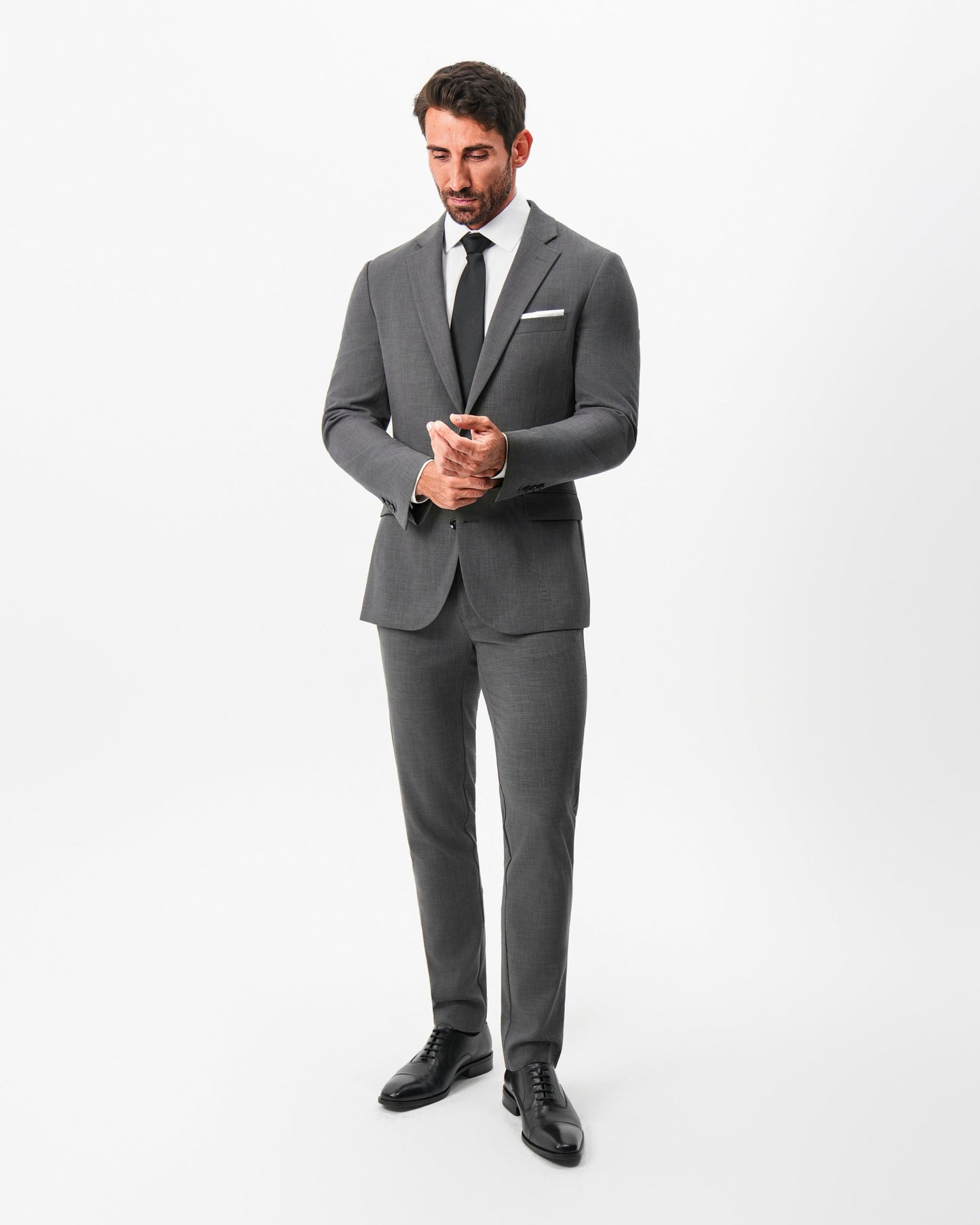 Athletic Fit Stretch Blazer - Dark Grey Crosshatch | State & Liberty Suits|Blazers