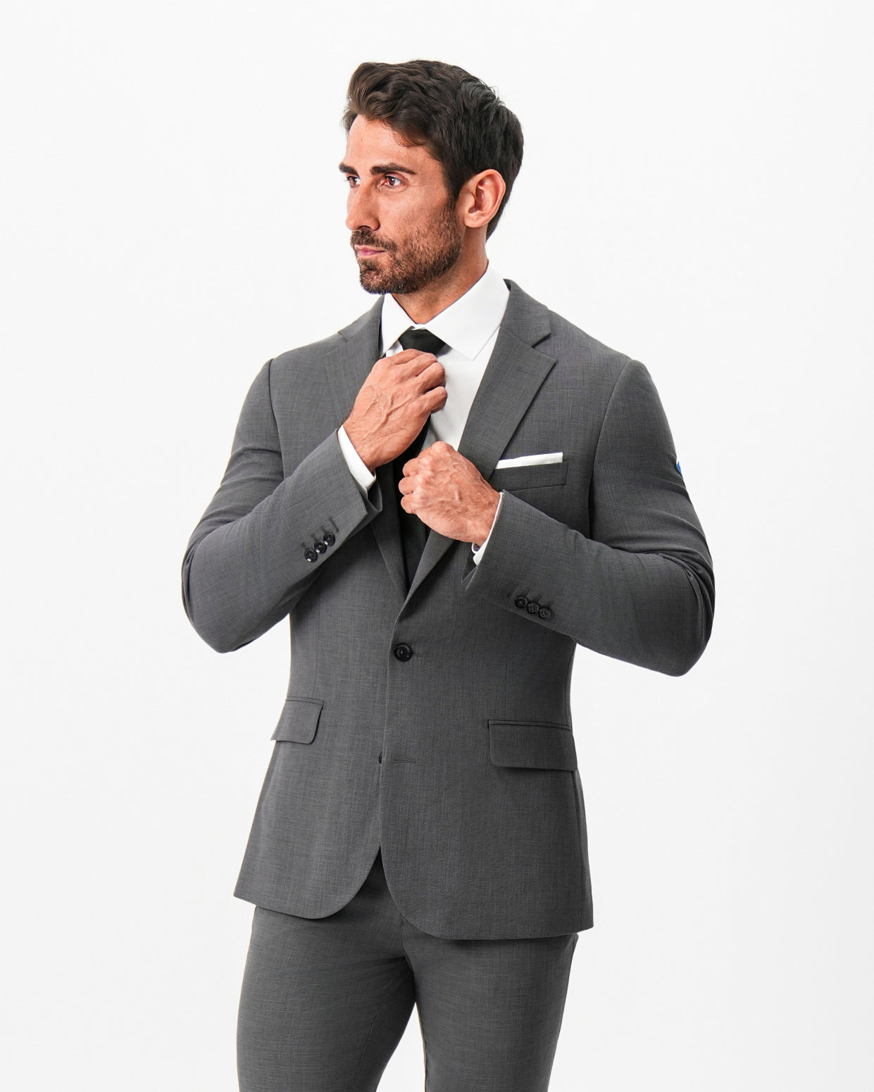 Athletic Fit Stretch Blazer - Dark Grey Crosshatch | State & Liberty Suits|Blazers