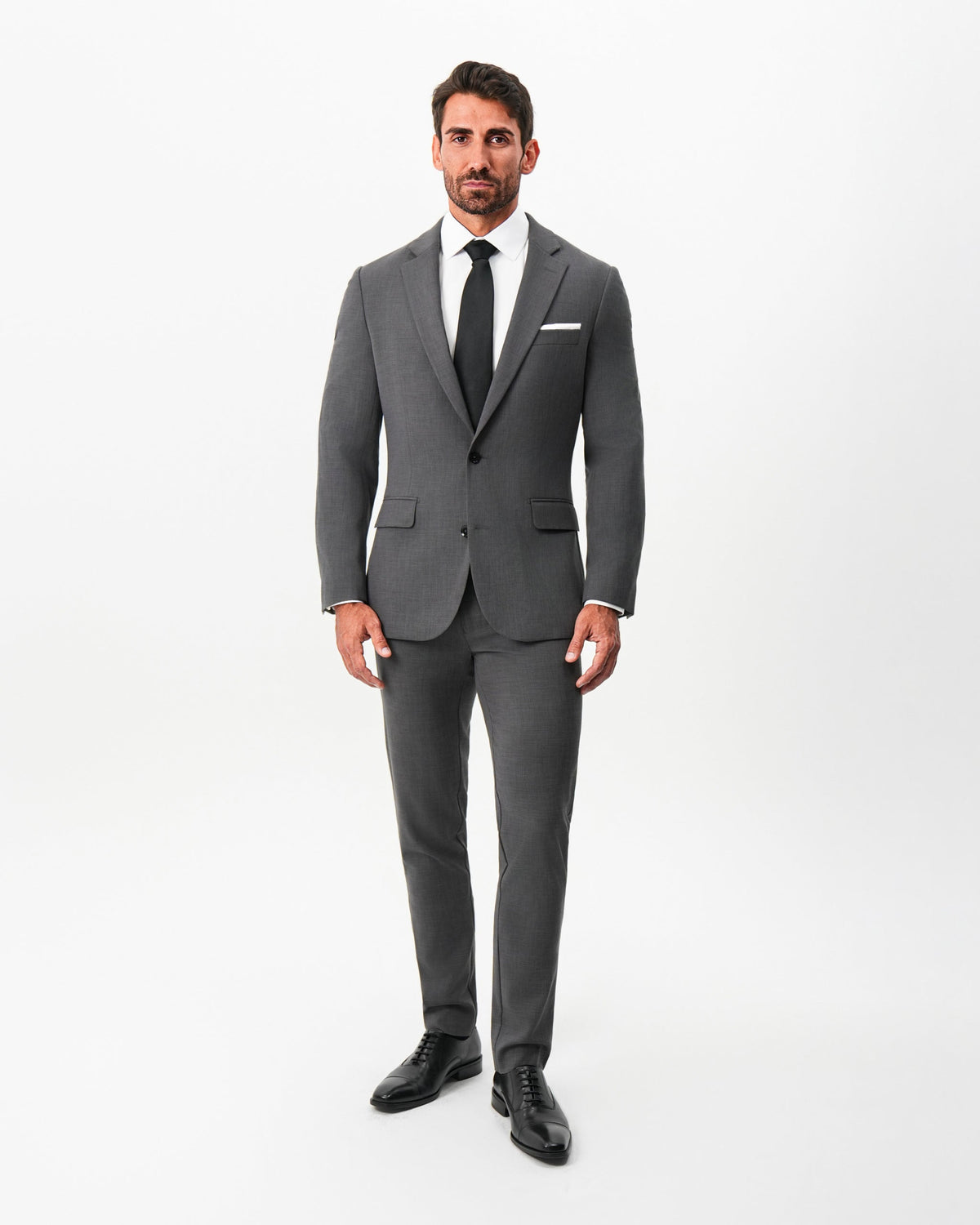 Athletic Fit Stretch Blazer - Dark Grey Crosshatch | State & Liberty Suits|Blazers
