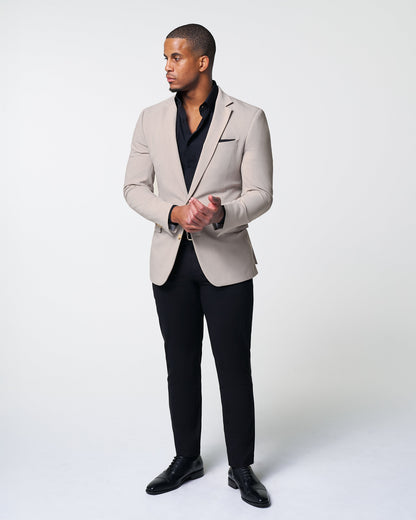 Athletic Fit Stretch Blazer - Heathered Stone | State & Liberty Suits|Blazers