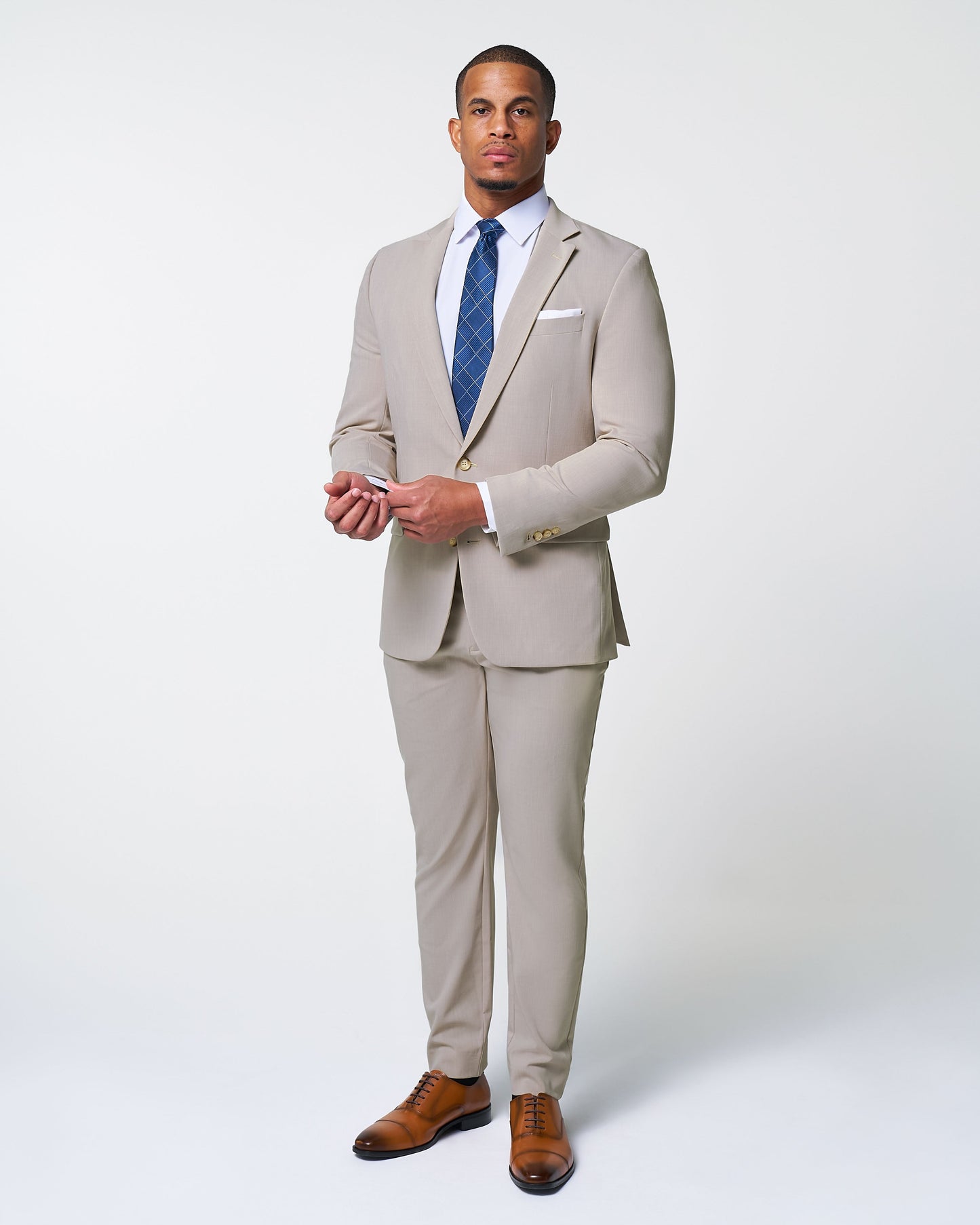 Athletic Fit Stretch Blazer - Heathered Stone | State & Liberty Suits|Blazers