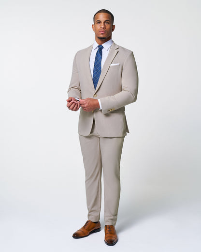Athletic Fit Stretch Blazer - Heathered Stone | State & Liberty Suits|Blazers