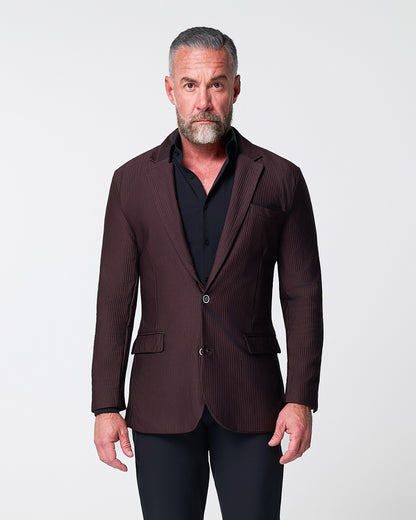 Athletic Fit Stretch Blazer - Plum Seersucker | State & Liberty Suits|Blazers