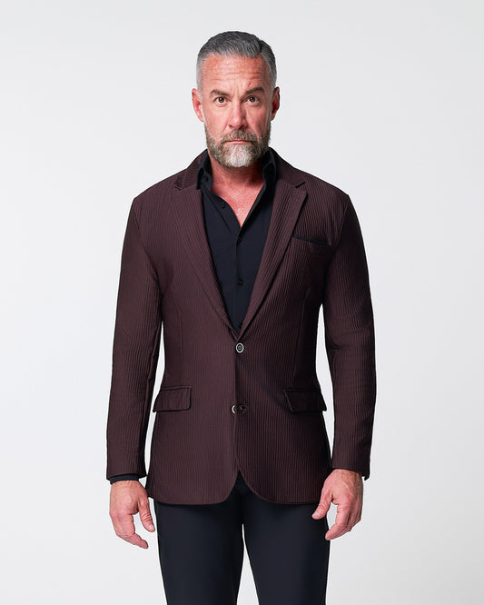 Athletic Fit Stretch Blazer - Plum Seersucker | State & Liberty Suits|Blazers
