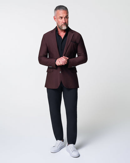 Athletic Fit Stretch Blazer - Plum Seersucker | State & Liberty Suits|Blazers
