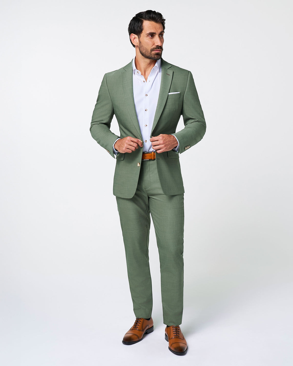 Athletic Fit Stretch Blazer - Heathered Forest Green | State & Liberty Suits|Blazers