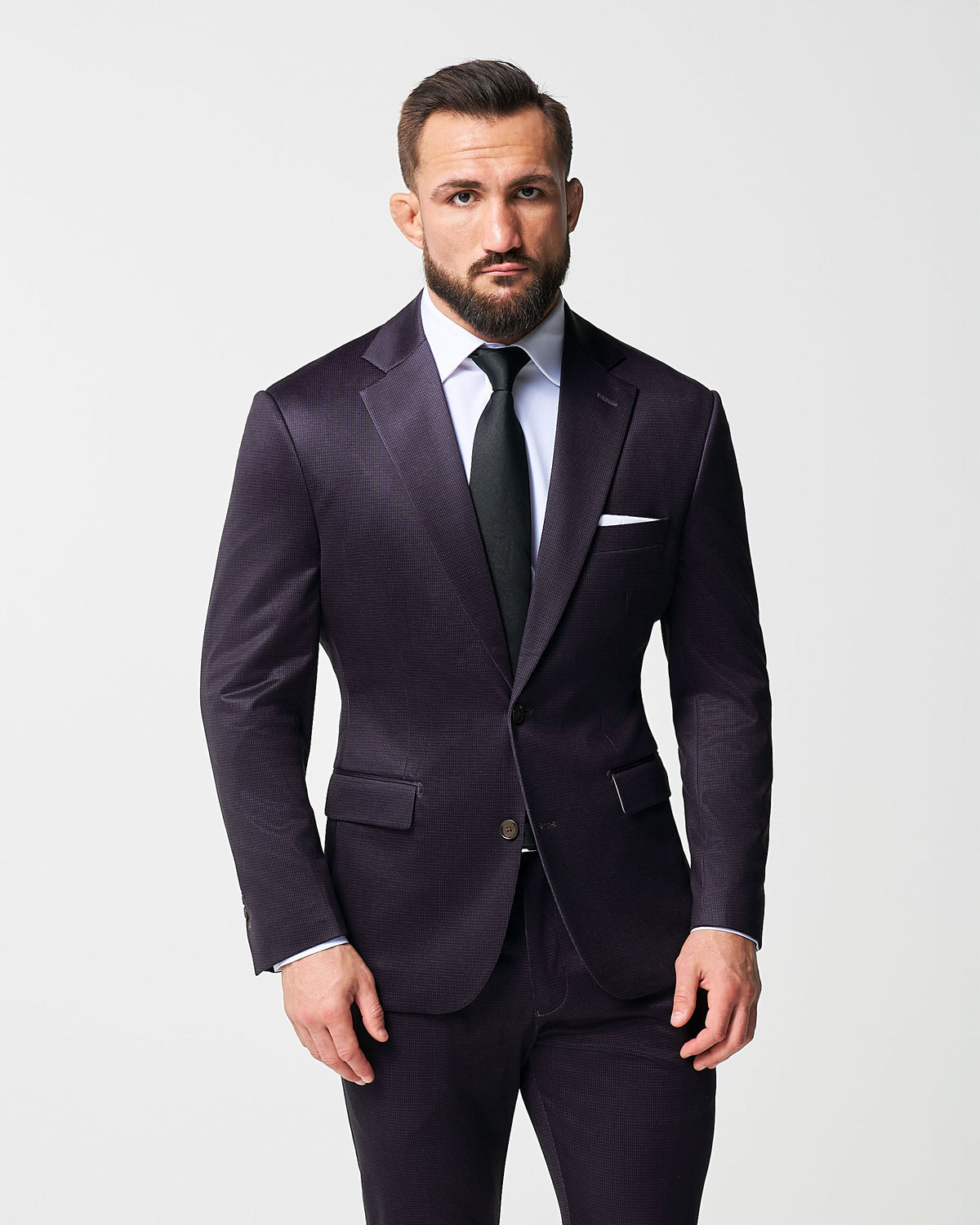 Athletic Fit Stretch Blazer - Deep Burgundy Microcheck | State & Liberty Suits|Blazers