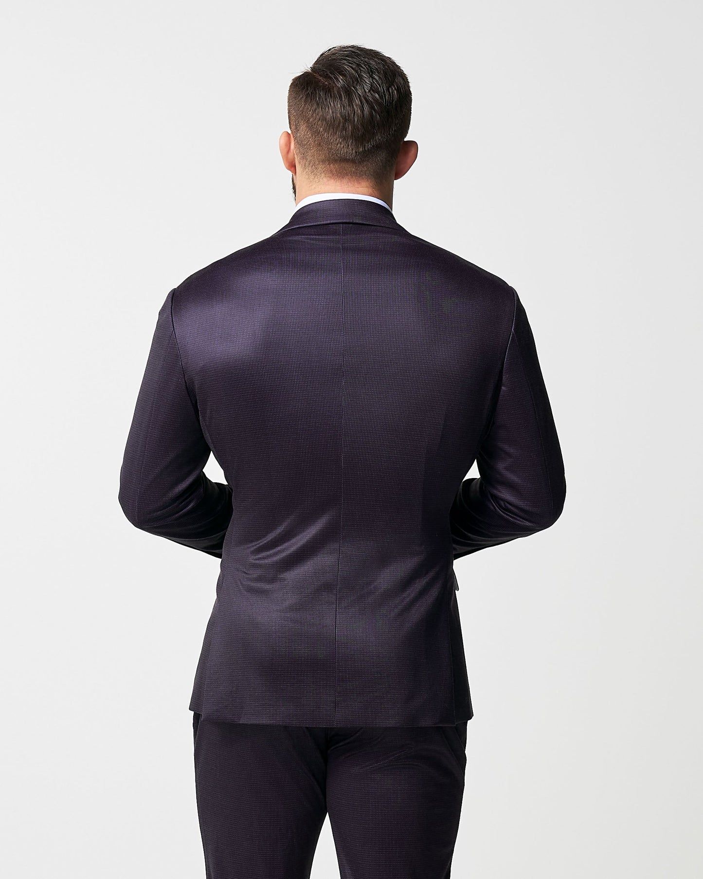 Athletic Fit Stretch Blazer - Deep Burgundy Microcheck | State & Liberty Suits|Blazers