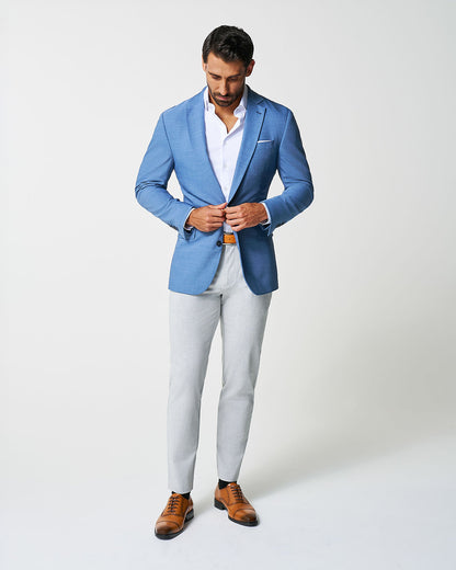 Athletic Fit Stretch Blazer - Heathered Light Blue | State & Liberty Suits|Blazers