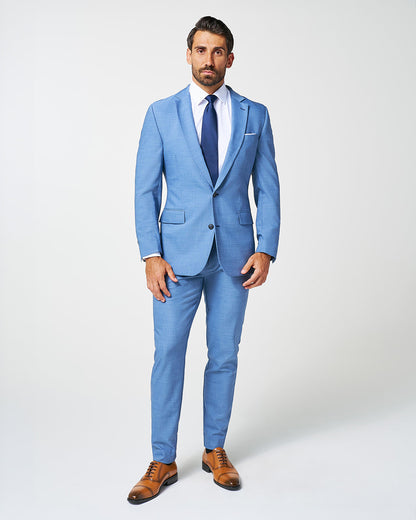 Athletic Fit Stretch Blazer - Heathered Light Blue | State & Liberty Suits|Blazers