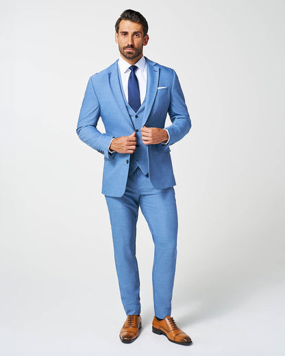 Athletic Fit Stretch Blazer - Heathered Light Blue | State & Liberty Suits|Blazers