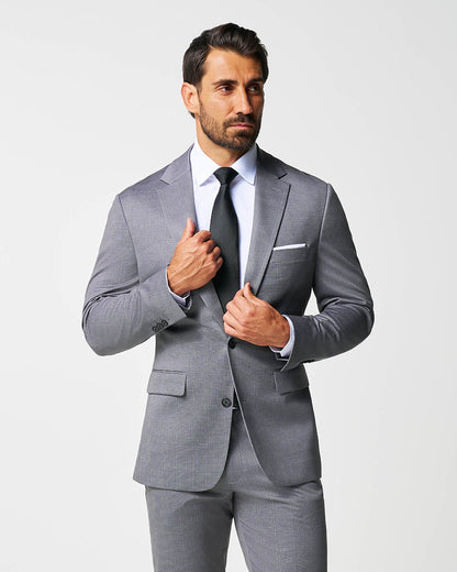 Athletic Fit Stretch Blazer - Shadow Grey Plaid | State & Liberty Suits|Blazers