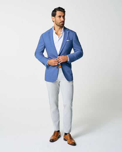 Athletic Fit Stretch Blazer - Heathered Blue | State & Liberty Suits|Blazers