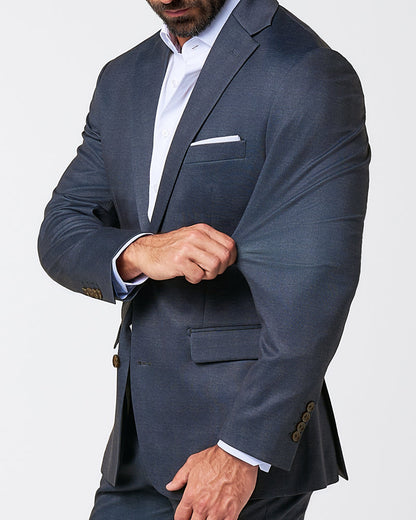 Athletic Fit Stretch Blazer - Midnight Navy Plaid | State & Liberty Suits|Blazers