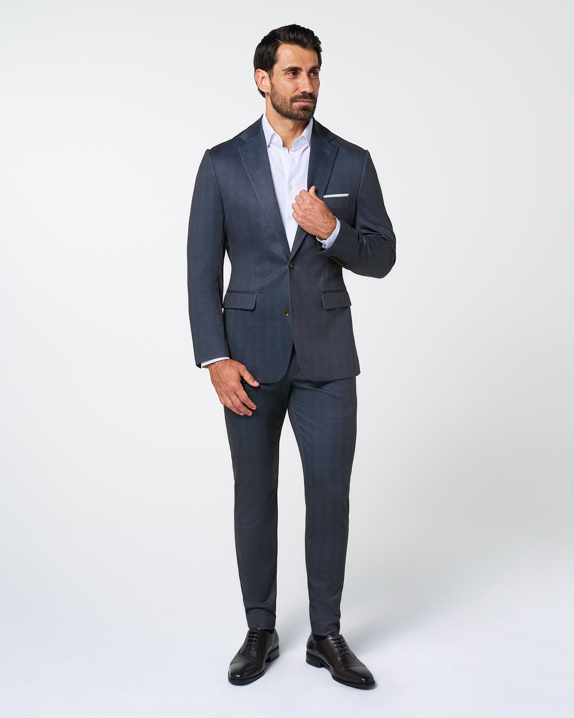 Athletic Fit Stretch Blazer - Midnight Navy Plaid | State & Liberty Suits|Blazers