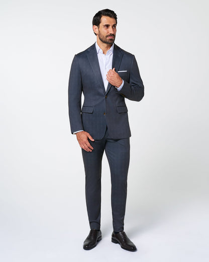 Athletic Fit Stretch Blazer - Midnight Navy Plaid | State & Liberty Suits|Blazers