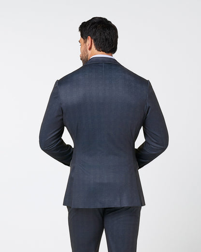 Athletic Fit Stretch Blazer - Midnight Navy Plaid | State & Liberty Suits|Blazers
