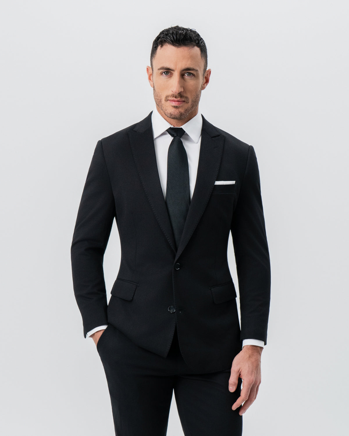Athletic Fit Stretch Blazer - Black - Pick Stitch | State & Liberty Suits|Blazers