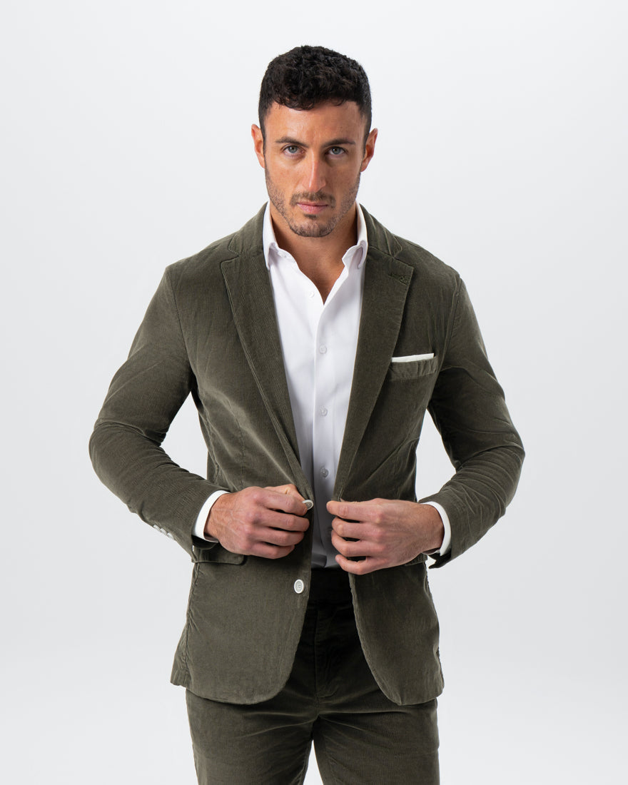 Unstructured Corduroy Blazer - Dark Olive | State & Liberty Suits|Blazers