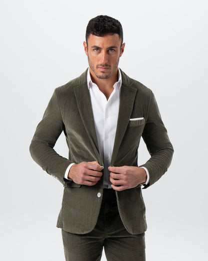 Unstructured Corduroy Blazer - Dark Olive | State & Liberty Suits|Blazers